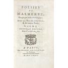 MALHERBE, François de. - POESIES DE… rangées par ordre chronologique: Avec la vie de l'auteur, & de courtes notes par A.G.M.Q. (Meusnier de Querlon). Nouvelle édition, revue & corrigée avec soin. 