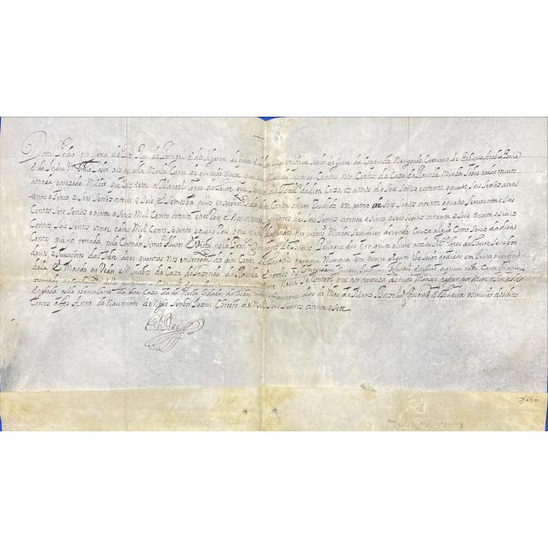 MANUSCRITO- D. PEDRO II. CARTA DE QUITAÇÃO passada a Manoel Lopes de Saure.