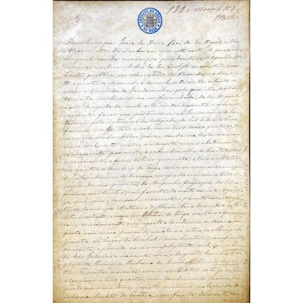 MANUSCRITO. D. LUIZ. 7 CARTAS DE VENDA DE PROPRIEDADES E PREDIOS EM LISBOA E SINTRA. 