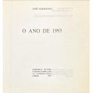 SARAMAGO, José. - O ANO DE 1993. 