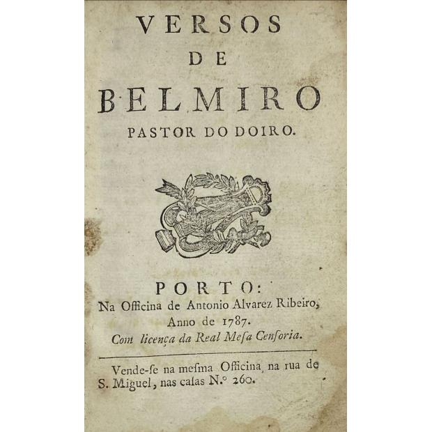 SOUSA, Pe. Bernardo António de. - VERSOS DE BELMIRO PASTOR DO DOIRO.