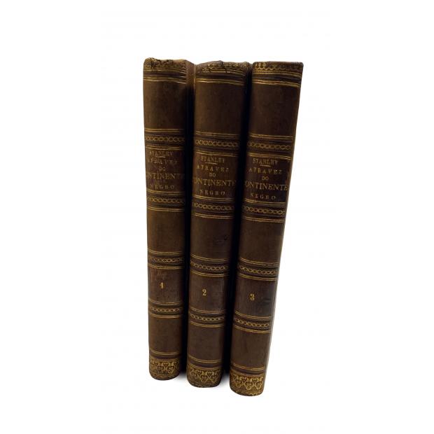 STANLEY, Henrique M.- ATRAVEZ DO CONTINENTE NEGRO ou as nascentes do Nilo, circumnavegação dos Grandes Lagos da África Equatorial e descida do Livingstone ou Congo até ao Oceano Atlantico. Tradução do inglês por Marc-Noden.