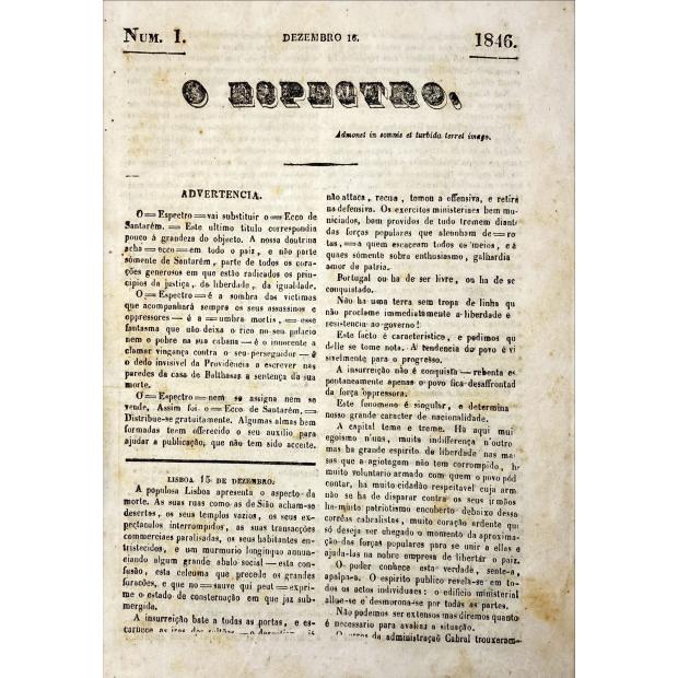 ESPECTRO (O). Nº 1. Dezembro. 1846 (ao Nº 63. julho. 1847).