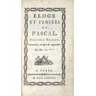 VOLTAIRE, M. de. – ÉLOGE ET PENSÉES DE PASCAL. Nouvelle Edition, commentée, corrigée et augmentée par Mr. de ***