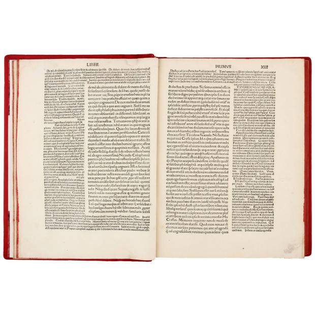 INCUNABULO. CICERO. - TVLIVS DE ORATORE CVM COMMENTO. ET ALIA OPERA. No final: Vniuersio operis an Anthonio koberger impraessi Anno a Natiuitate domini Milesimo quadringentessimo nonagesimo septimo finis .