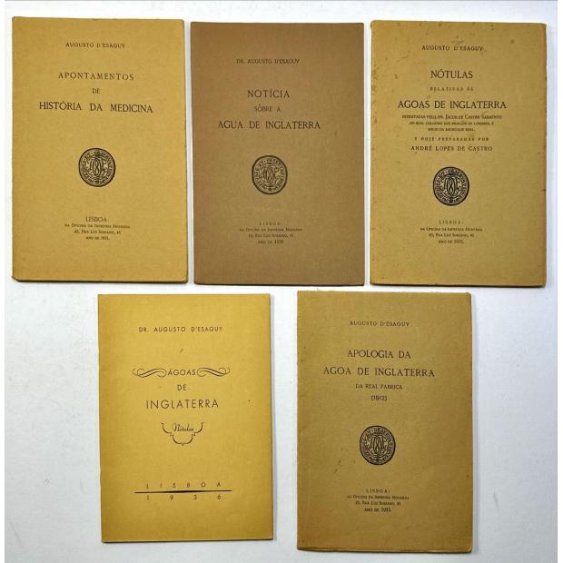 ÁGUAS DE INGLATERRA. - Dr. Augusto d' Esaguy. 5 obras.