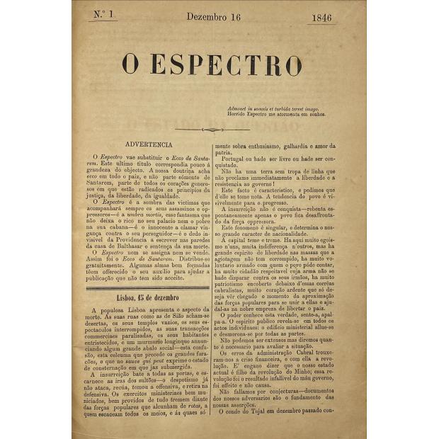 ESPECTRO (O). Nº 1. Dezembro. 1846 (ao Nº 63, Julho. 1847).