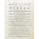 CULPEPER, Nicholas. - CULPEPER’S ENGLISH PHYSICIAN, AND COMPLETE HERBAL.