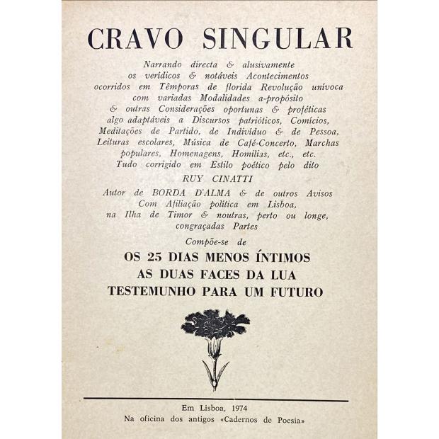 CINATTI, Ruy. - CRAVO SINGULAR. 