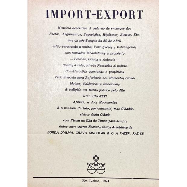 CINATTI, Ruy. - IMPORT-EXPORT. 