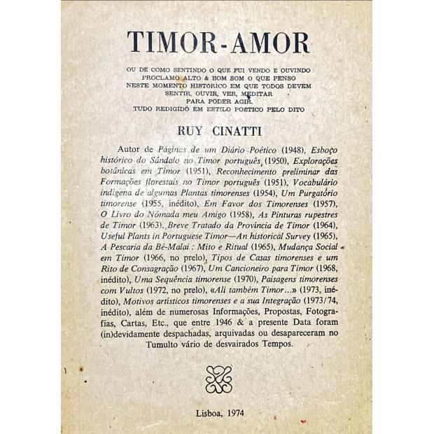 CINATTI, Ruy. - TIMOR-AMOR 