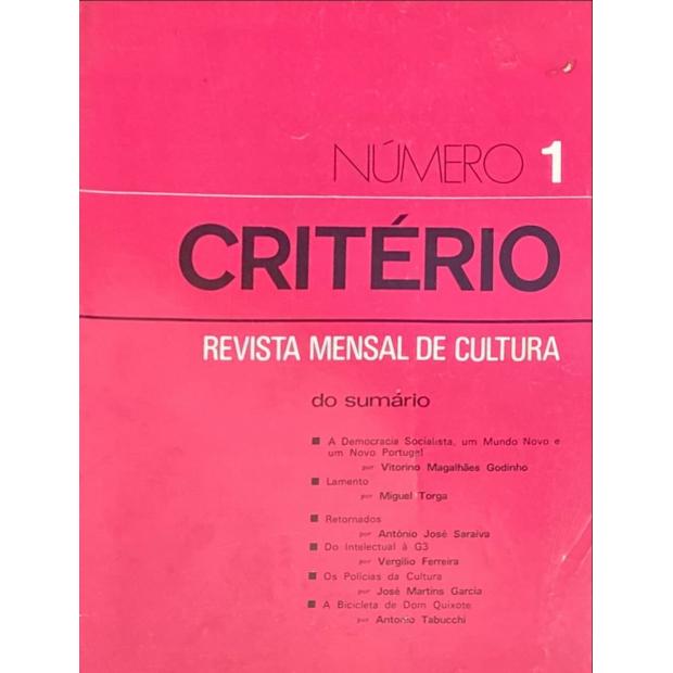 CRITÉRIO. Revista Mensal de Cultura.  Número 1 (ao Número 8). 