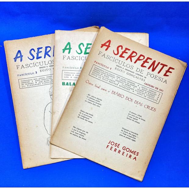 SERPENTE (A). - FASCICULOS DE POESIA. Edição e orientação gráfica de Egito Gonçalves. Fasciculo 1 (ao 3). 